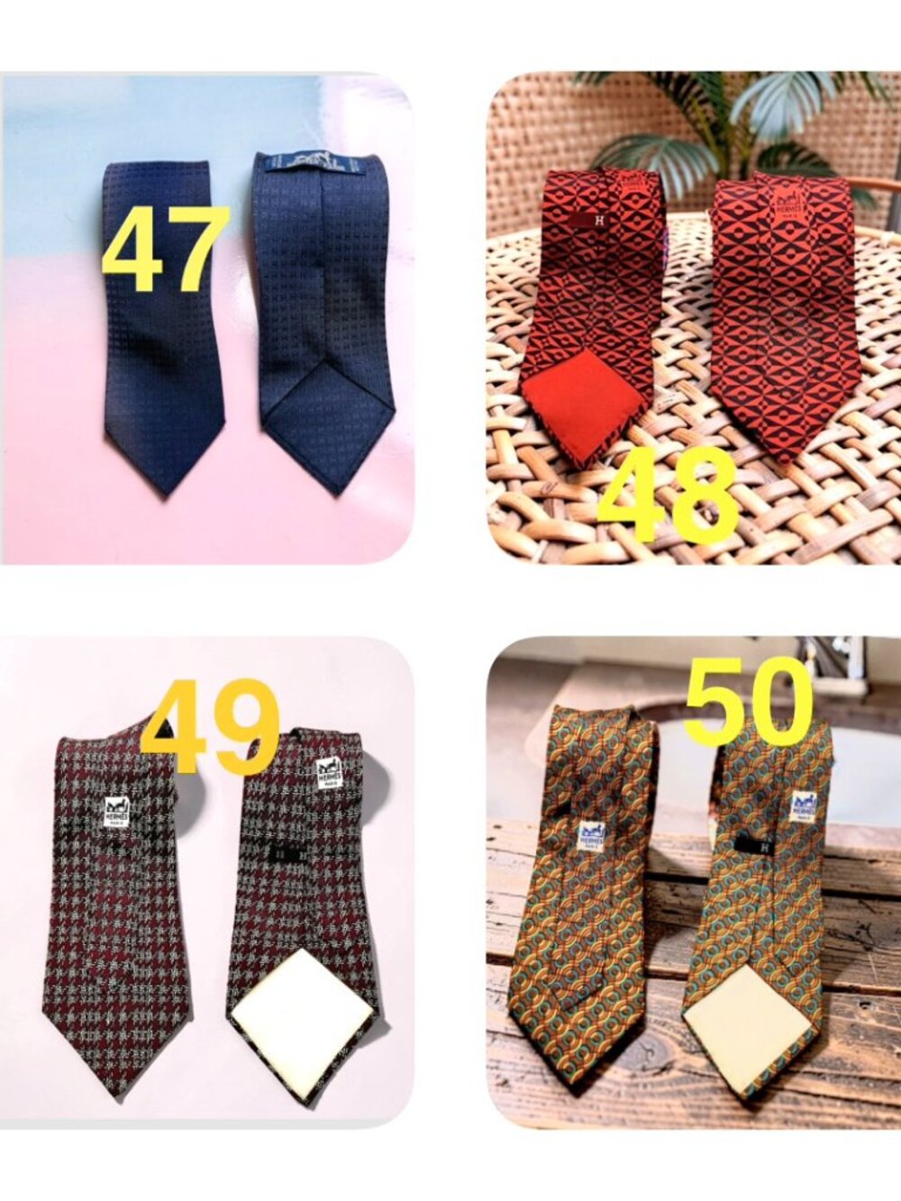 Vintage HERMES Paris necktie 100% Silk French Made Multi-Style (Select 1)